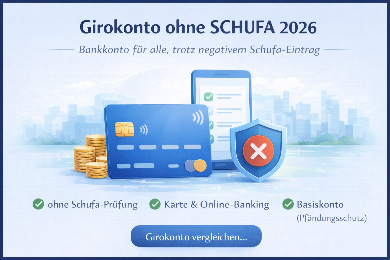 Girokonto ohne Schufa 2026 – Bankkonto trotz negativer Bonität